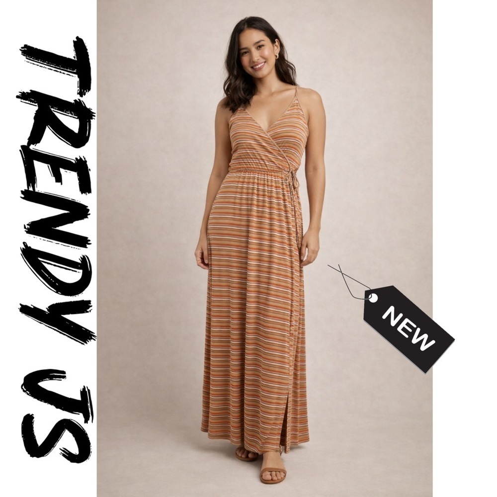 NWT Trendy JS striped maxi dress